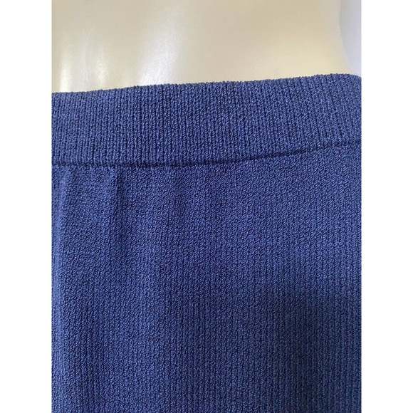 St John Santana Knit Skirt Pencil Straight Navy Blue Wool Blend Classic … - Picture 5 of 6